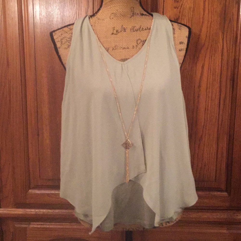 Nwot IN San Francisco Green Overlay Tank Size M